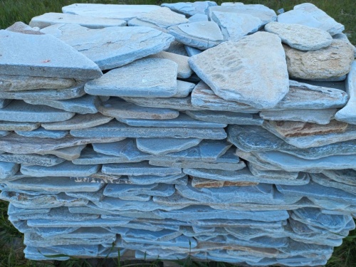 Плитняк златолит зелёный галтованный для цоколя купить в Кашире